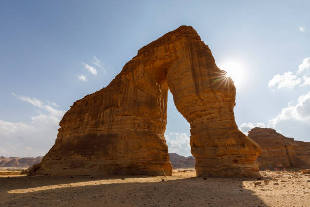 Famous Elephant Rock in Al Ula, Saudi Arabia stock photo
