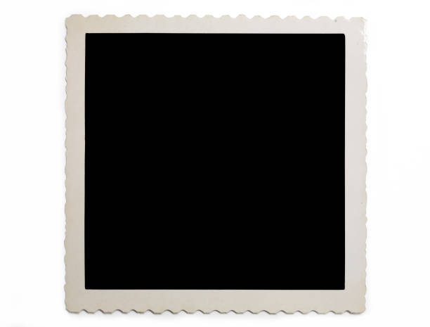 Image of old blank photo with shadow on white background