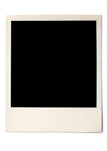 Imagen de una vieja foto en blanco con sombra sobre fondo blanco photo