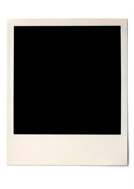 Image of old blank photo with shadow on white background