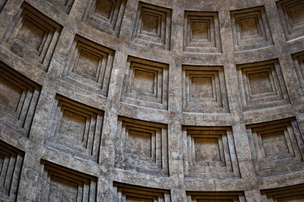 fundo da cúpula panteão - ancient rome pantheon rome church dome - fotografias e filmes do acervo