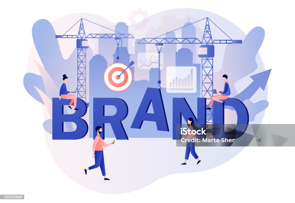 wond Mooi Absurd Brand Tiny People Working On Building Brand Branding Concept Corporate  Identity Company Development Selfpositioning Individual Brand Strategy  Modern Flat Cartoon Style Vector Illustration Stock Illustration - Download  Image Now - iStock