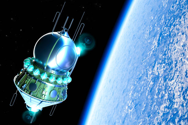 istock The Vostok spacecraft orbits the Earth. Man's first flight in low earth orbit. Inside the capsule Yuri Gagarin 1312137839