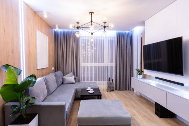 istock Small apartment design living room 1312143621