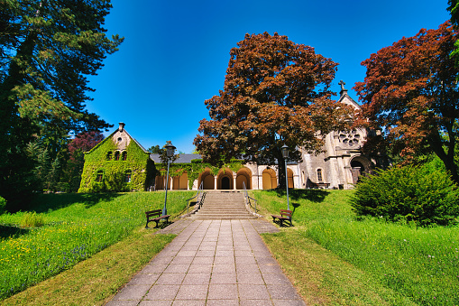 Basilica church photographed on the top of the Italian Alps near Varese, an important city in the North of Italy