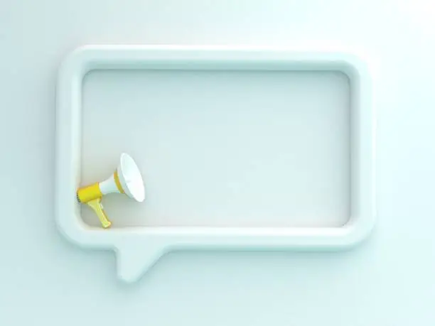 Photo of Yellow megaphone inside a message bubble