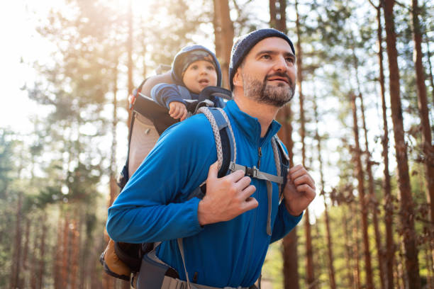 istock Caucasian father hiking with his baby son 1312144667