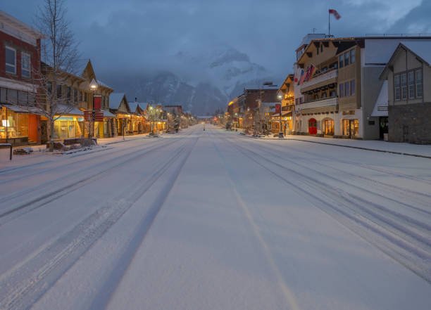 istock Banff Avenue and Cascade Mountain in Early Morning 1312144940