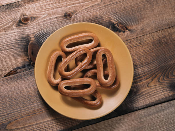 istock Russian bagels on a yellow ceramic plate 1312145184