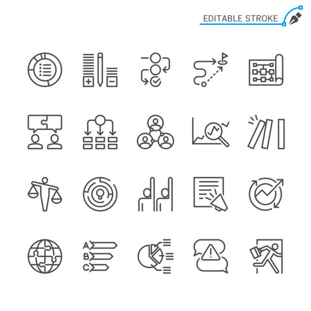 business_7 Business line icons. Editable stroke. Pixel perfect. business infographics stock illustrations