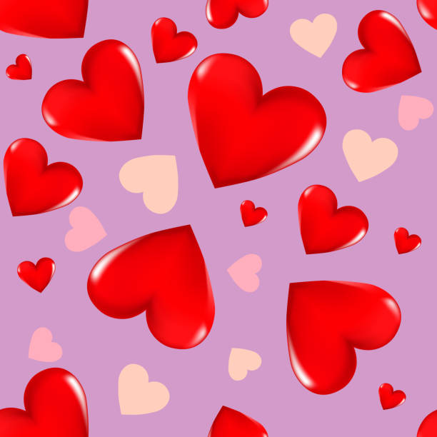 istock Red 3D hearts and pink hearts on a colored background. 1312145399
