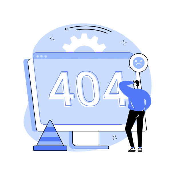 404 error abstract concept vector illustration. 404 error abstract concept vector illustration. Error webpage, 404 template, browser download failure, page not found, server request, unavailable, website communication problem abstract metaphor. hypertext transfer protocol stock illustrations
