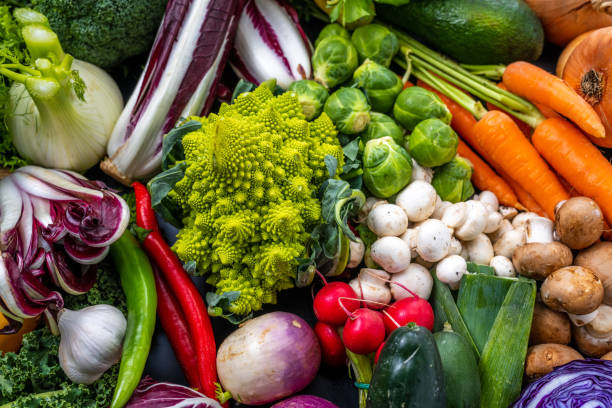 istock High angle view of various fresh vegetable species. 1312150479