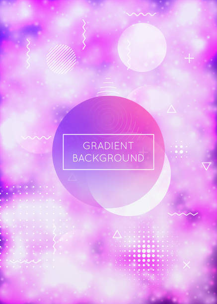 istock Purple cover with liquid neon shapes. Luminous fluid. Fluorescent background  with bauhaus gradient. 1312152491