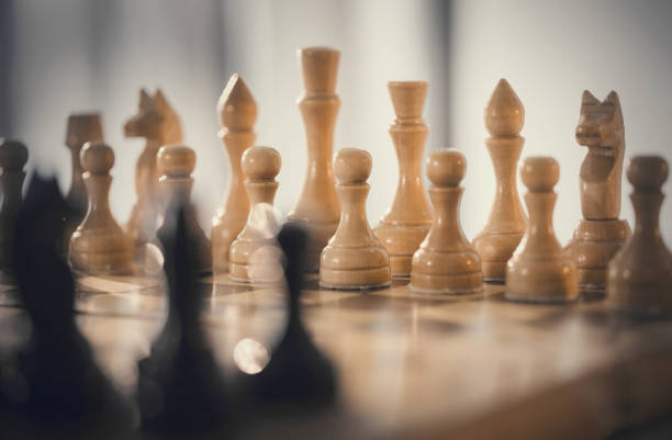 istock Wooden chess pieces on the chessboard. 1312152584