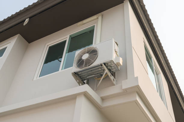 istock Air condition outdoor unit compressor install outside the house 1312153628