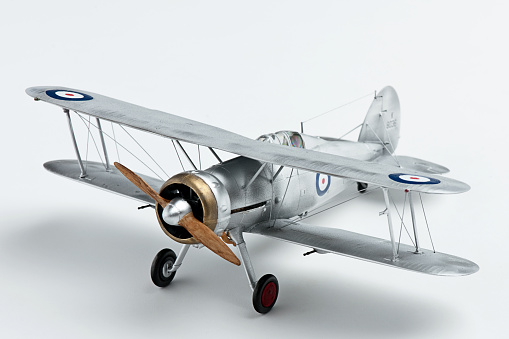 Biplane scale model kit miniature.