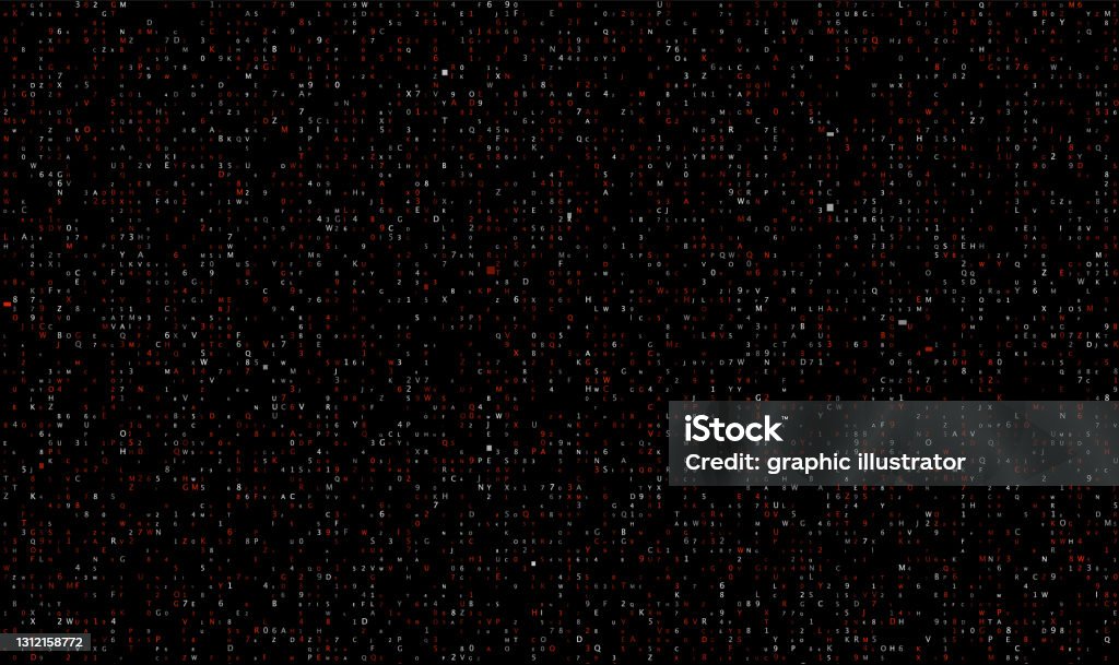 Red White Coding Background Code Red Background With Numbers Digital Data Design Pattern Network ...