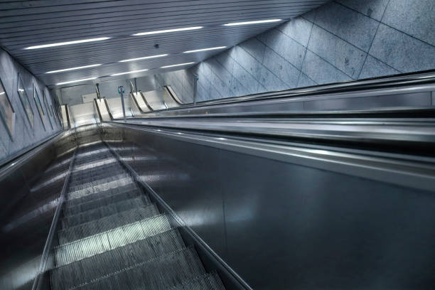 istock Empty stairway and escalator at a subway station 1312163446