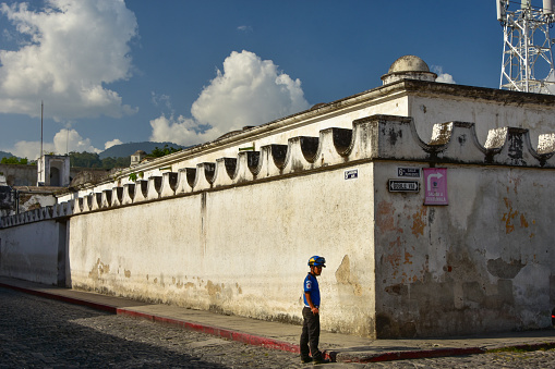The walls of Oficina Tributaria SAT or the office of the Superintendency of Tax Administration in Antigua, Guatemala