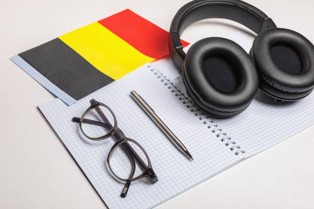 istock Learning foreign languages in Belgium with audio recordings and headphones 1312173762