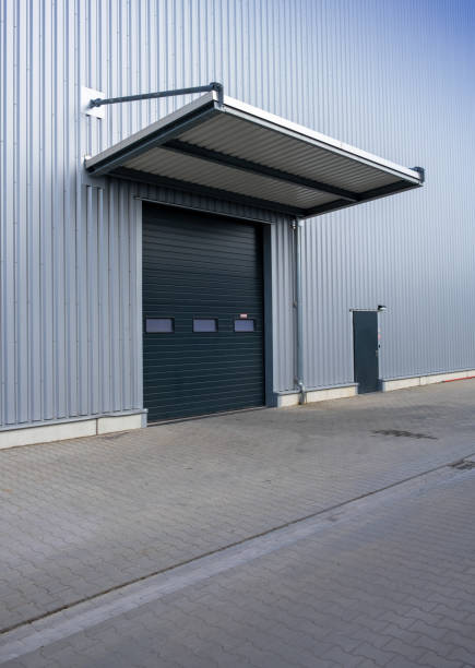 istock Closed gate of a warehouse delivery 1312174782