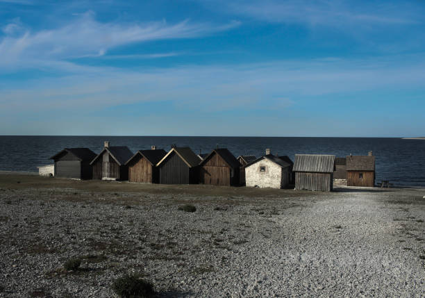 Kustnära fiskeläger på Gotland.