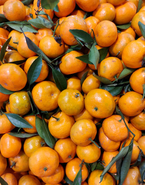 istock oranges fruit with green leaves - background 1312185361