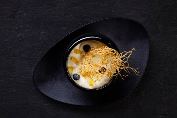 istock Organic coconut and mango vegan yogurt mousse 1312185657