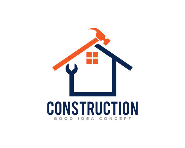 ilustrações de stock, clip art, desenhos animados e ícones de construction building logo icon design vector - civil building