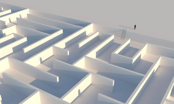 istock Businessman escaping from maze 1312191640