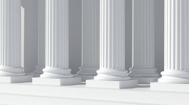 istock Base of building with white columns 1312191647
