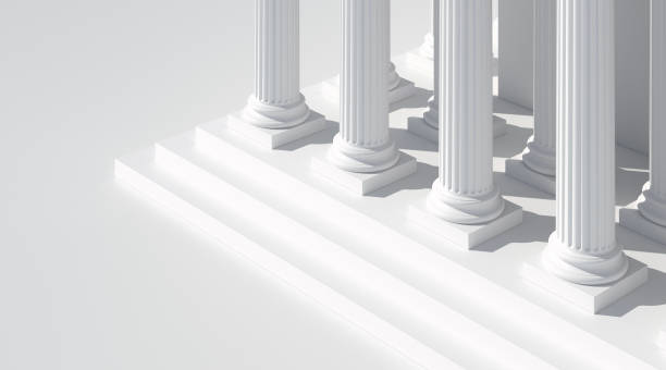 istock Base of building with steps and white columns 1312191661