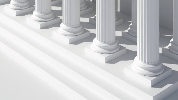 istock Base of building with white marble columns 1312191667