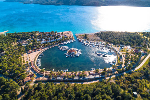 istock Solaris Sibenik. Adriatic coast landscape aerial panoramic view 1312193806