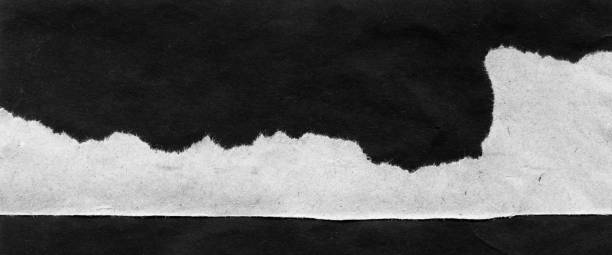 istock Abstract landscape, black and white minimalist art illustration. 1312194889
