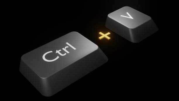 istock Combination of keys to insert, 3D rendering on black 1312196410