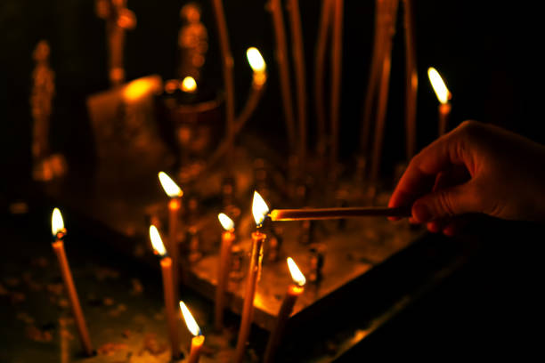 istock Holding candle in the hand 1312199214