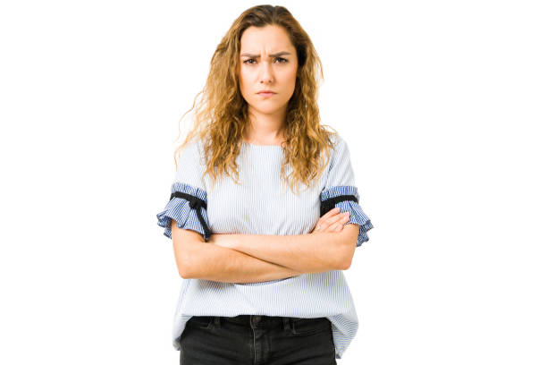 istock Stressed woman having a discussion and making eye contact 1312201987