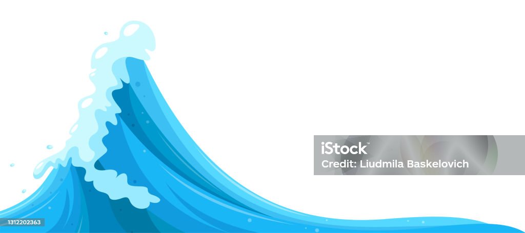 Curling Water Surge Background Tsunami Wave In Cartoon Style Vector  Illustration Stock Illustration - Download Image Now - iStock