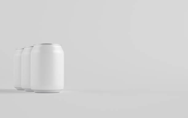 istock 8 oz. / 250ml Stubby Aluminium Beverage Can Mockup - Three Cans. Blank Label 1312202437