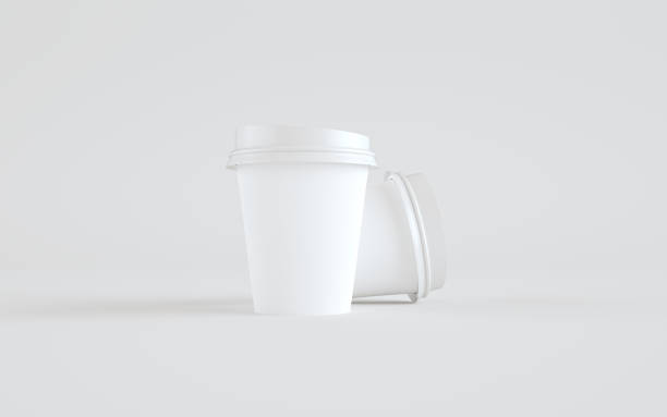 istock 8 oz. Paper Coffee Cup Mockup With Lid - Two Cups 1312202461