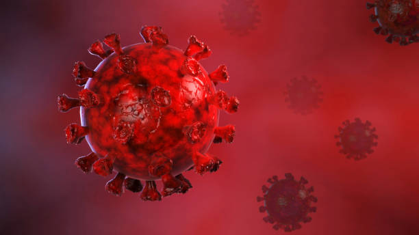 istock Covid 19/ SARS / bacteria /virus  cell close up render image. 1312202559