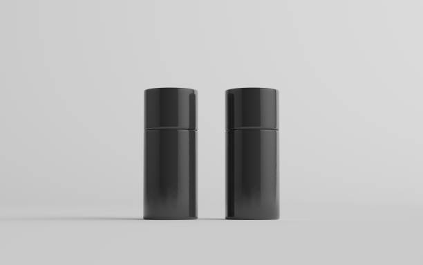istock 75ml Black Plastic Roll-On / Spray Deodorant Bottle Mockup - Two Bottles 1312203130