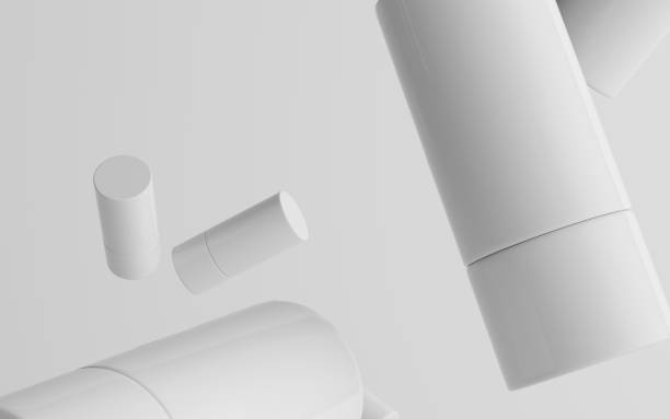 istock 75ml White Plastic Roll-On / Spray Deodorant Bottle Mockup - Multiple Floating Bottles 1312203137