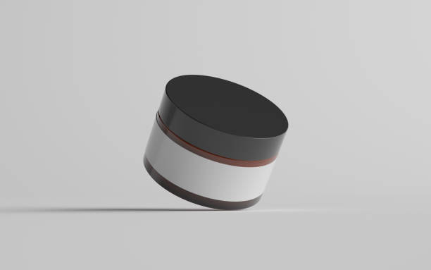 istock Amber Glass Cosmetic Jar Mockup - One Jar. Blank Label 1312203152