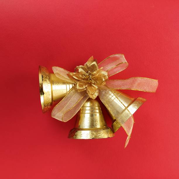 istock golden bells on red background. christmas holidays 1312203572