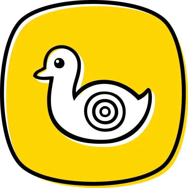 Vector illustration of Target Duck Doodle 2