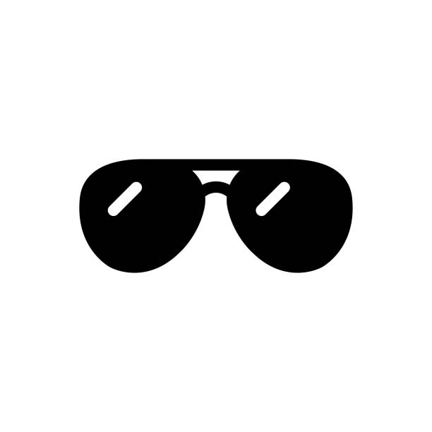 sonnenbrille vektor-glyph-symbol. hotel- und dienstleistungssymbol eps 10 - aviator glasses stock-grafiken, -clipart, -cartoons und -symbole