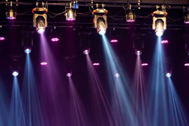 Stage multicolored lighting Stage multicolored lighting musical theater stock pictures, royalty-free photos & images
